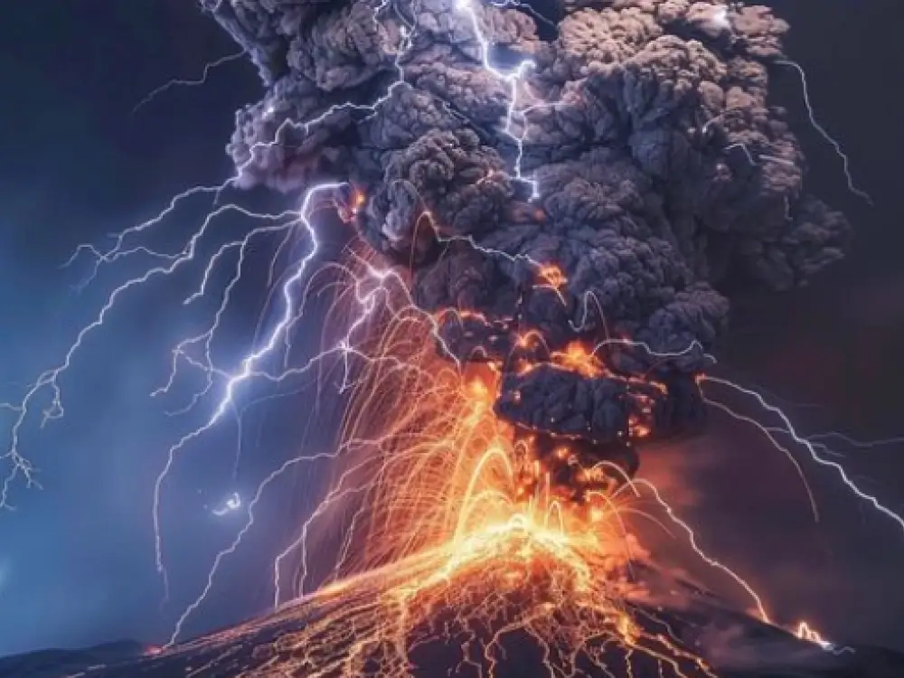 Volcanic lightning